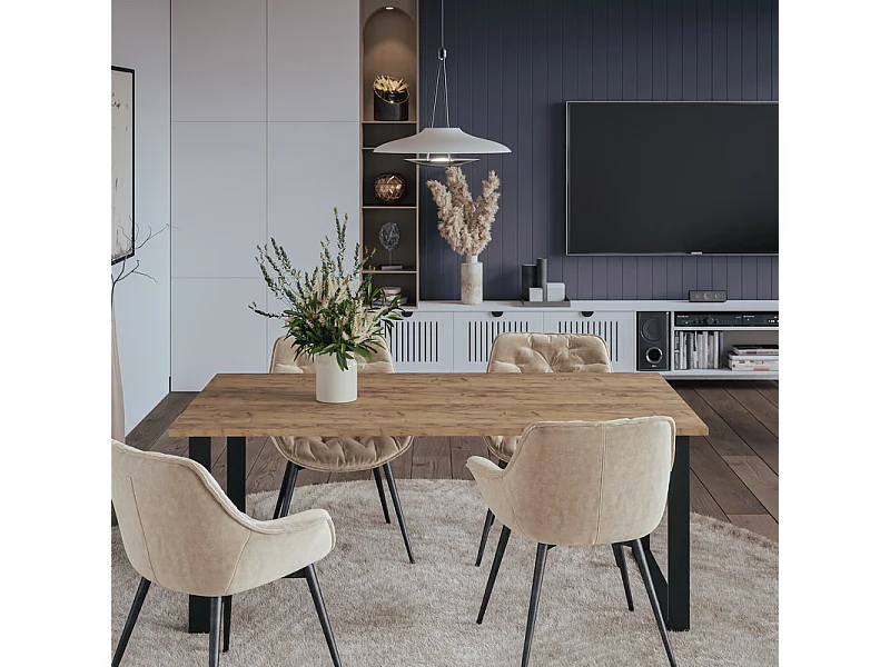 Plateau laminé chêne craft 175 x 80 cm pour bureau, table, table basse