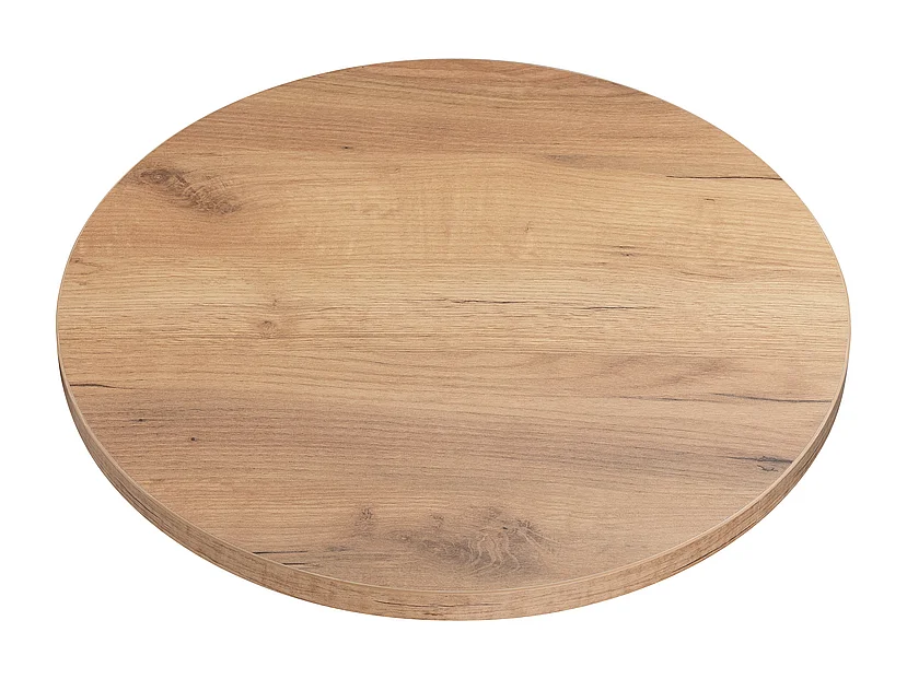 Tablero laminado roble craft redondo, diámetro 50 cm, para escritorio, mesa, mesita.