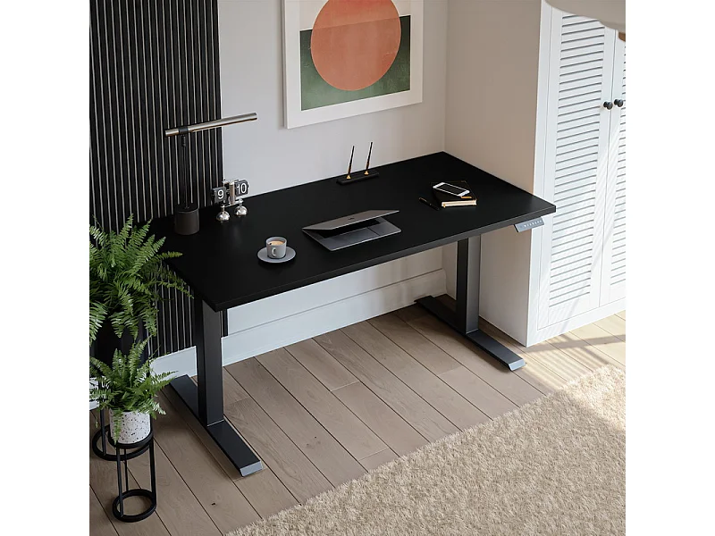 Blat laminowany czarny 138 x 68 x 2,5 cm do biurka, stołu, stolika