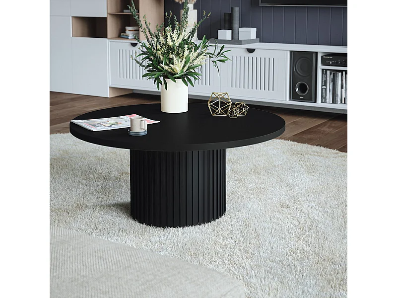 Laminierte Tischplatte, schwarz, rund, Durchmesser 50 cm, für Schreibtisch, Tisch, Beistelltisch