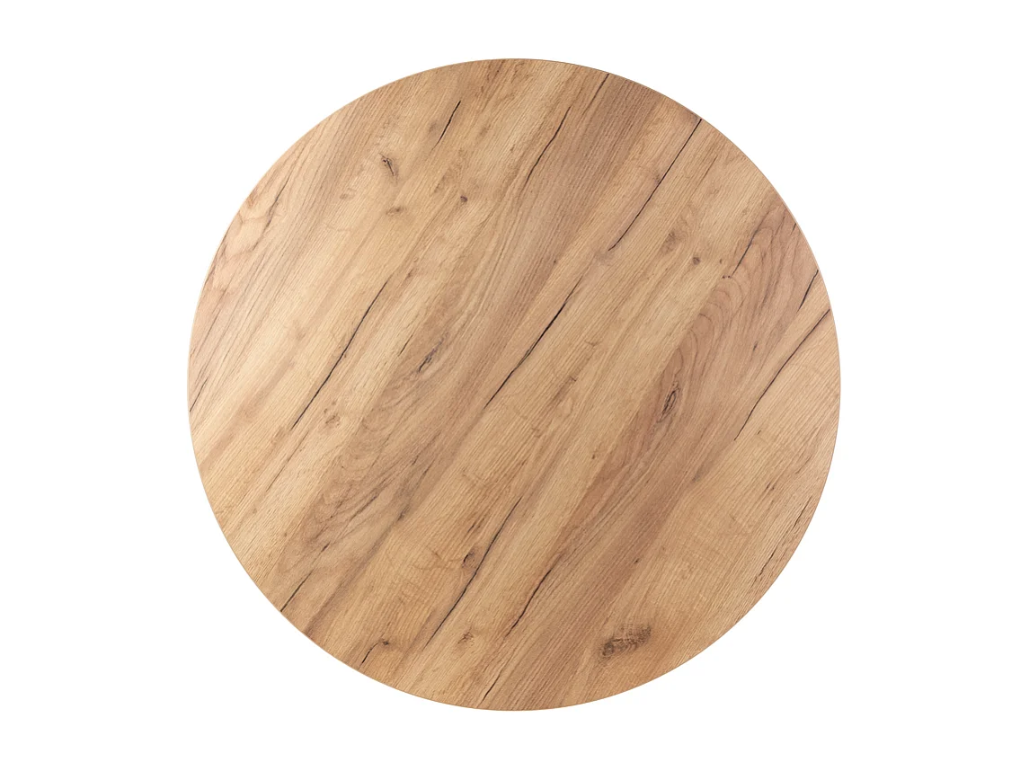 Plateau laminé chêne craft rond, diamètre 90 cm, pour bureau, table, table basse
