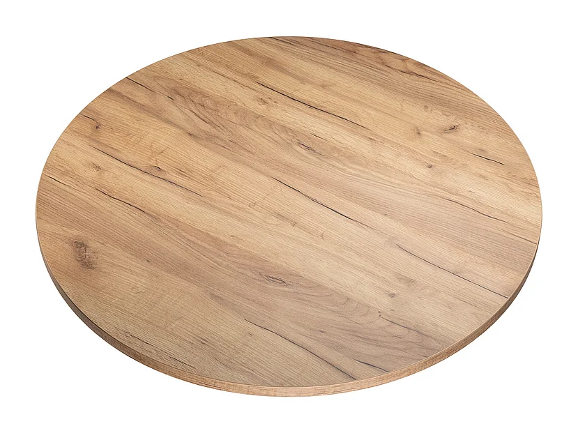 Piano laminato in rovere craft rotondo fi 90 x 2,5 cm per scrivania, tavolo, tavolino