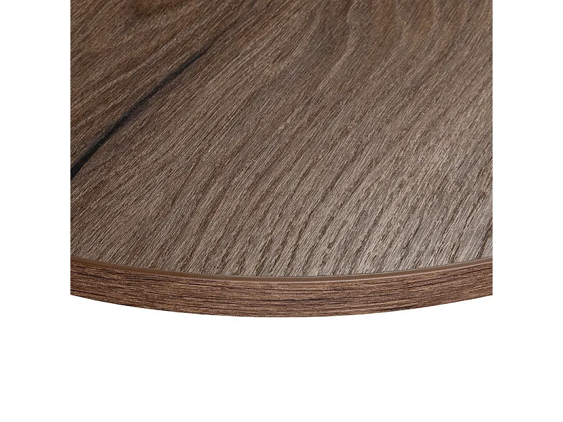 Plateau laminé chêne chocolat rond, diamètre 68 cm, pour bureau, table, table basse