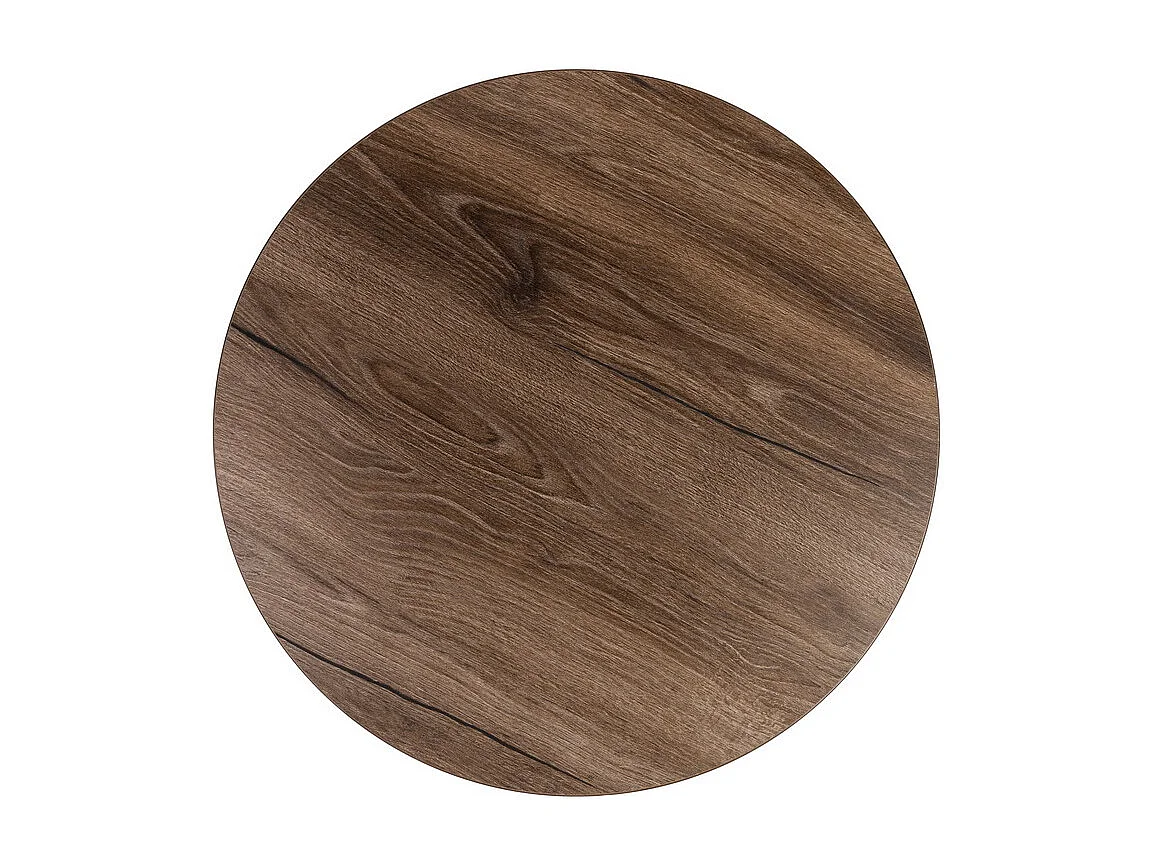 Plateau laminé chêne chocolat rond, diamètre 68 cm, pour bureau, table, table basse
