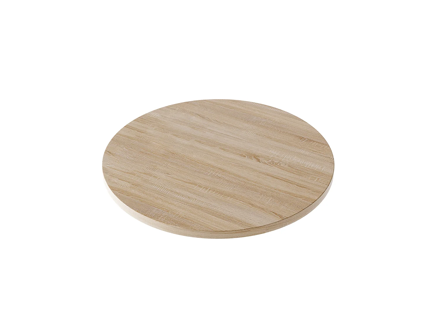 Plateau laminé chêne sonoma rond, diamètre 68 cm, pour bureau, table, table basse