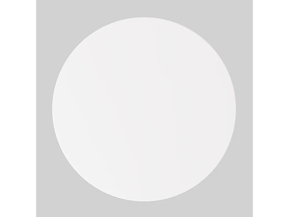 Wit gelamineerd rond blad, diameter 50 x 2,5 cm, voor bureau, tafel, bijzettafel