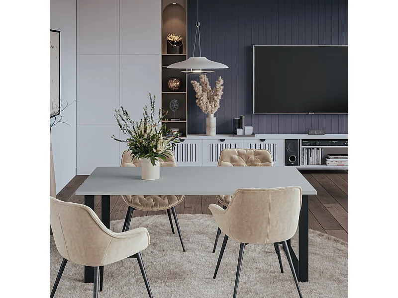 Laminierte Tischplatte, grau, 180 x 95 cm, für Schreibtisch, Tisch, Beistelltisch