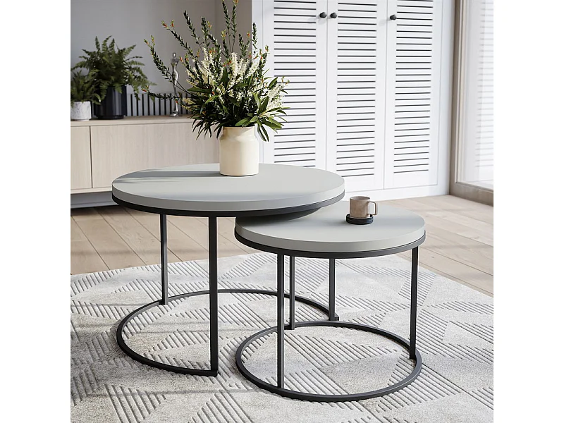 Laminierte Tischplatte, grau, rund, Durchmesser 90 cm, für Schreibtisch, Tisch, Beistelltisch