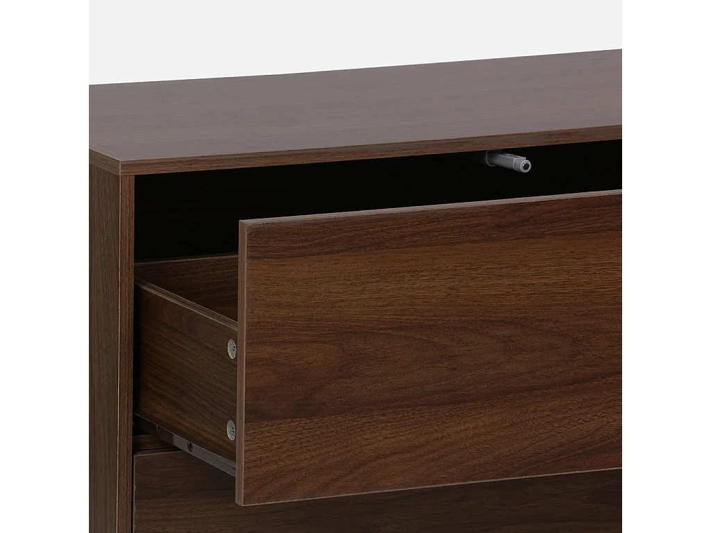 Modulo di stoccaggio decorativo in legno 3 cassetti, noce