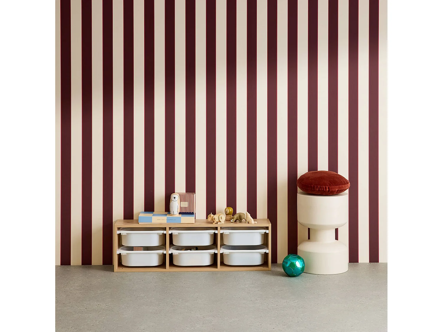 Contenitore per bambini, 6 contenitori, marrone naturale