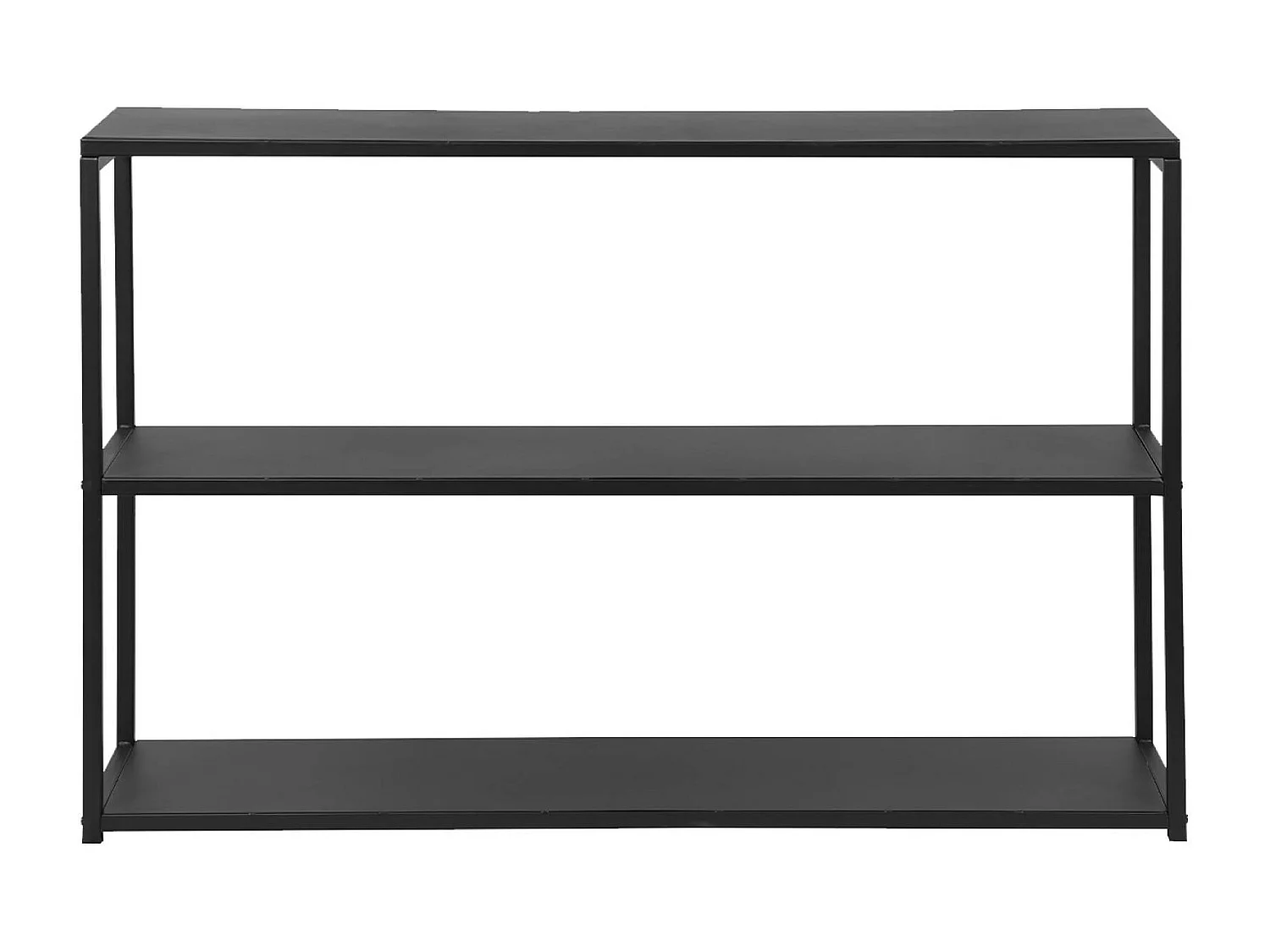 Etagère basse 3 niveaux en métal noir - Industrielle - 120x30x80cm