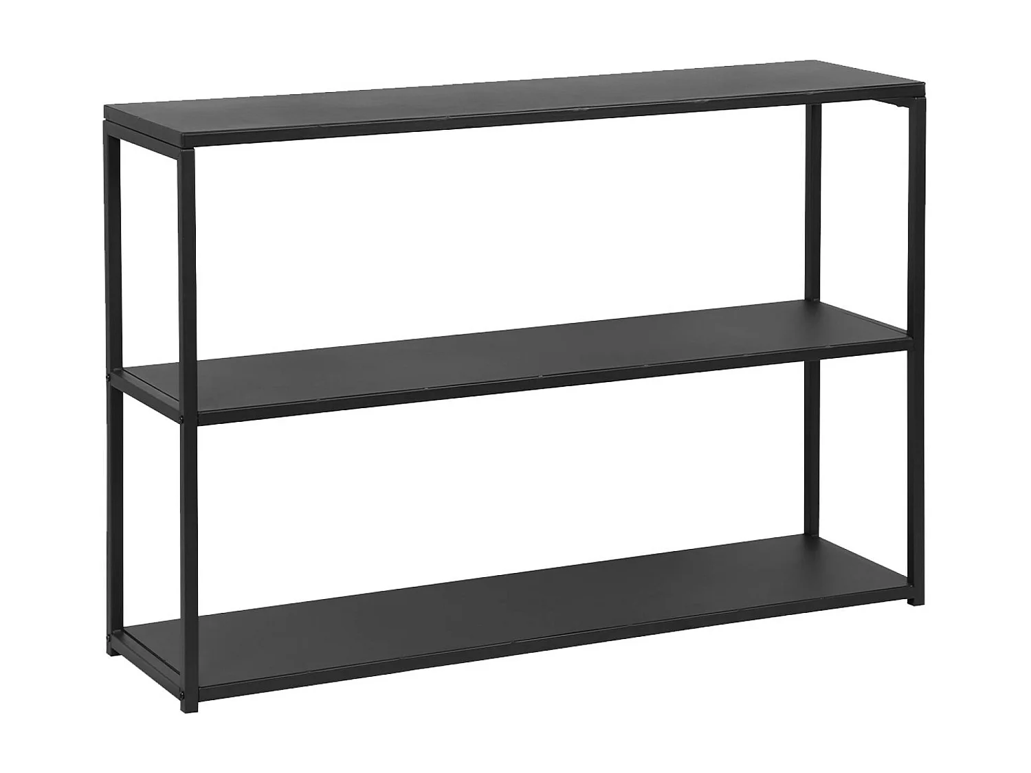Estantería industrial baja de metal de 3 niveles, 120cm negro