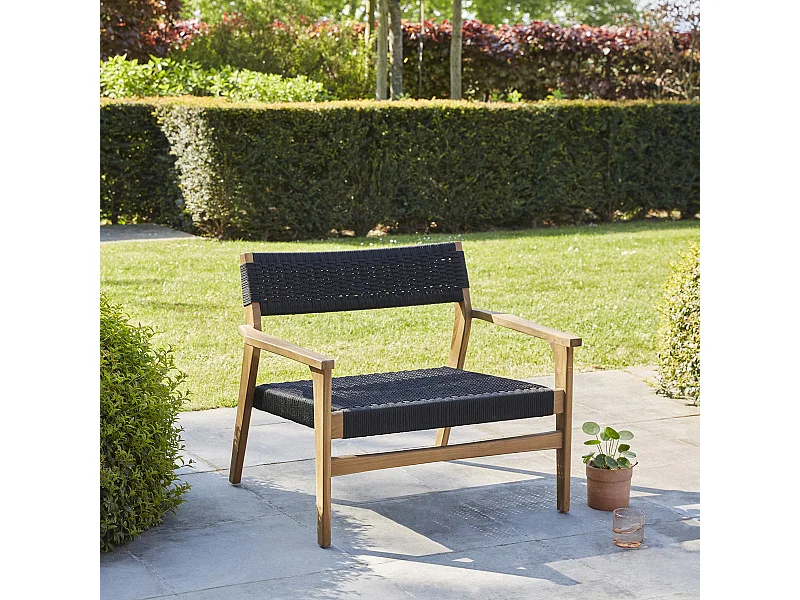 Poltrona da giardino in teak e corda