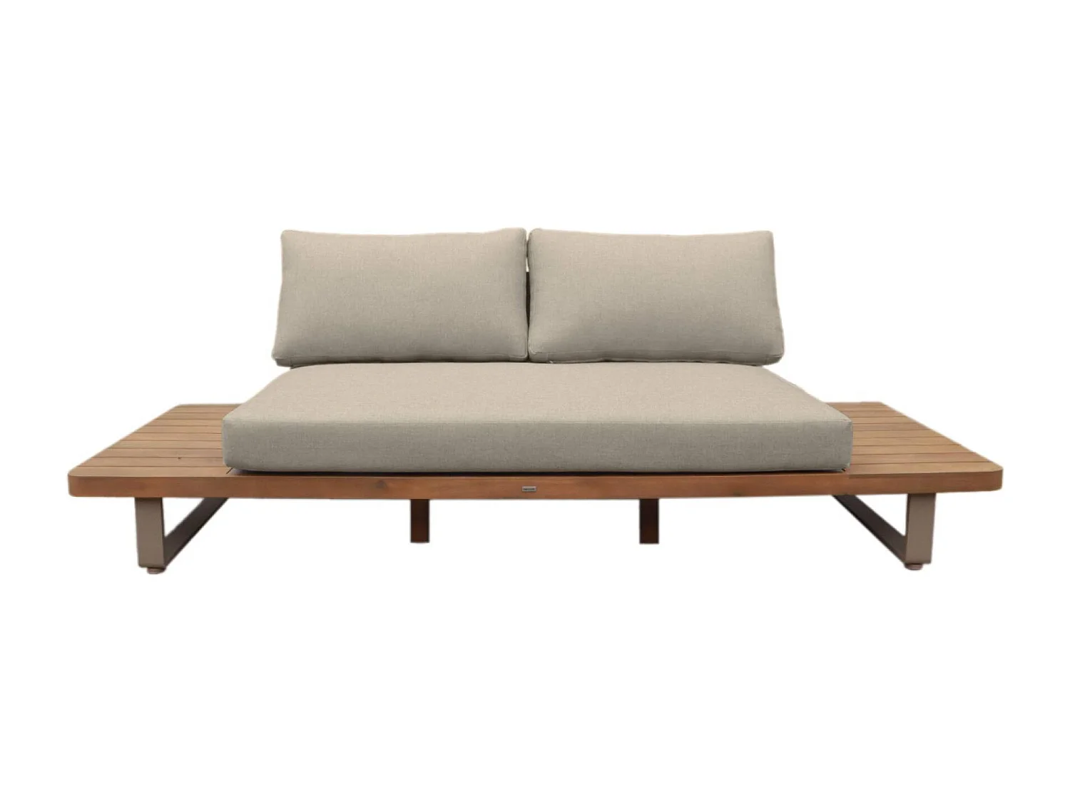 Banquette de jardin bois d'acacia et aluminium 2 places marron - Latika