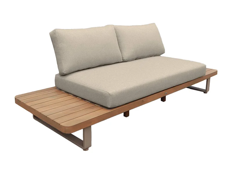 Banquette de jardin bois d'acacia et aluminium 2 places marron - Latika