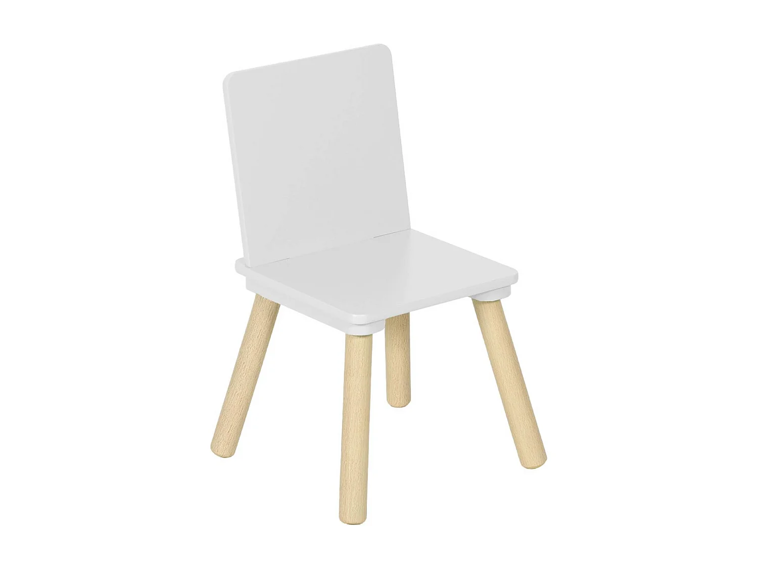 Set tavolo rettangolare per bambini in legno di pino con 4 sedie,