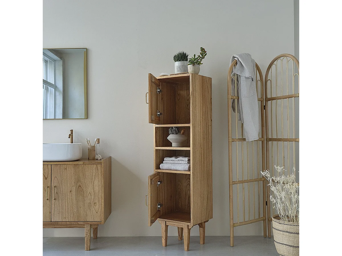 Columna de baño de mindi macizo