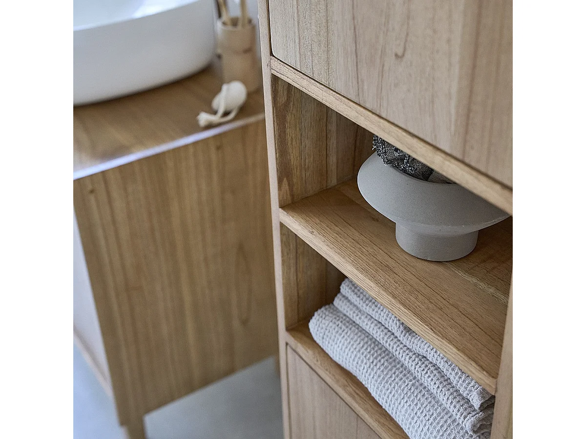Columna de baño de mindi macizo