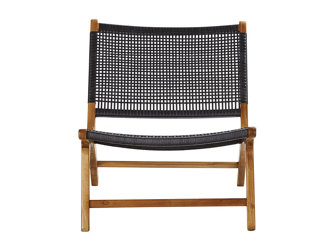 Fauteuil en teck massif et tissage