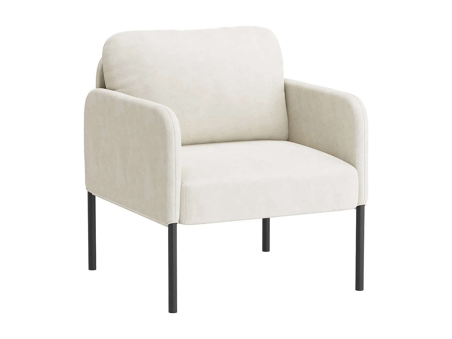 Un fauteuil au confort naturel, pensé pour le quotidien - Fauteuil avec dossier enveloppant et pieds en métal fin, Blanc