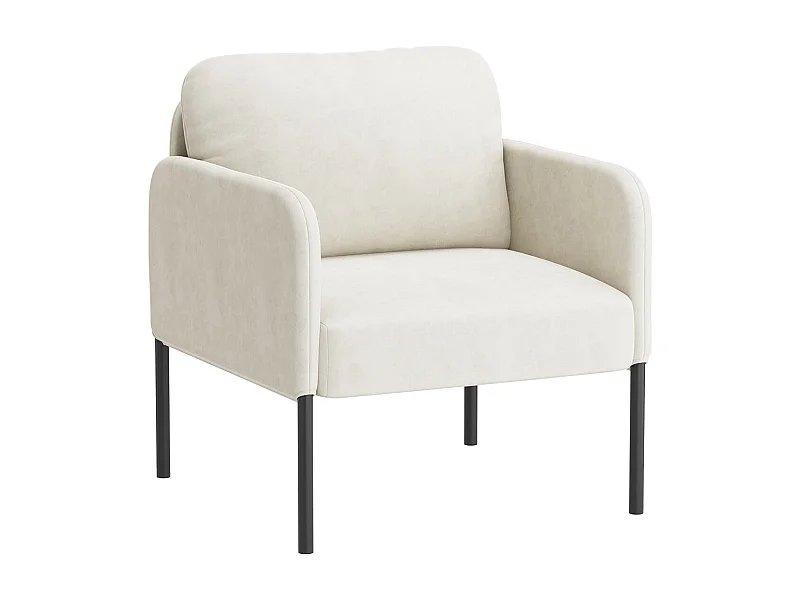 Un fauteuil au confort naturel, pensé pour le quotidien - Fauteuil avec dossier enveloppant et pieds en métal fin, Blanc