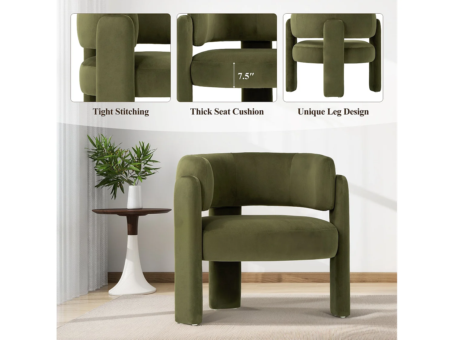 Fauteuil-Canapé design minimaliste — Sublimez votre intérieur moderne et tendance - Vert