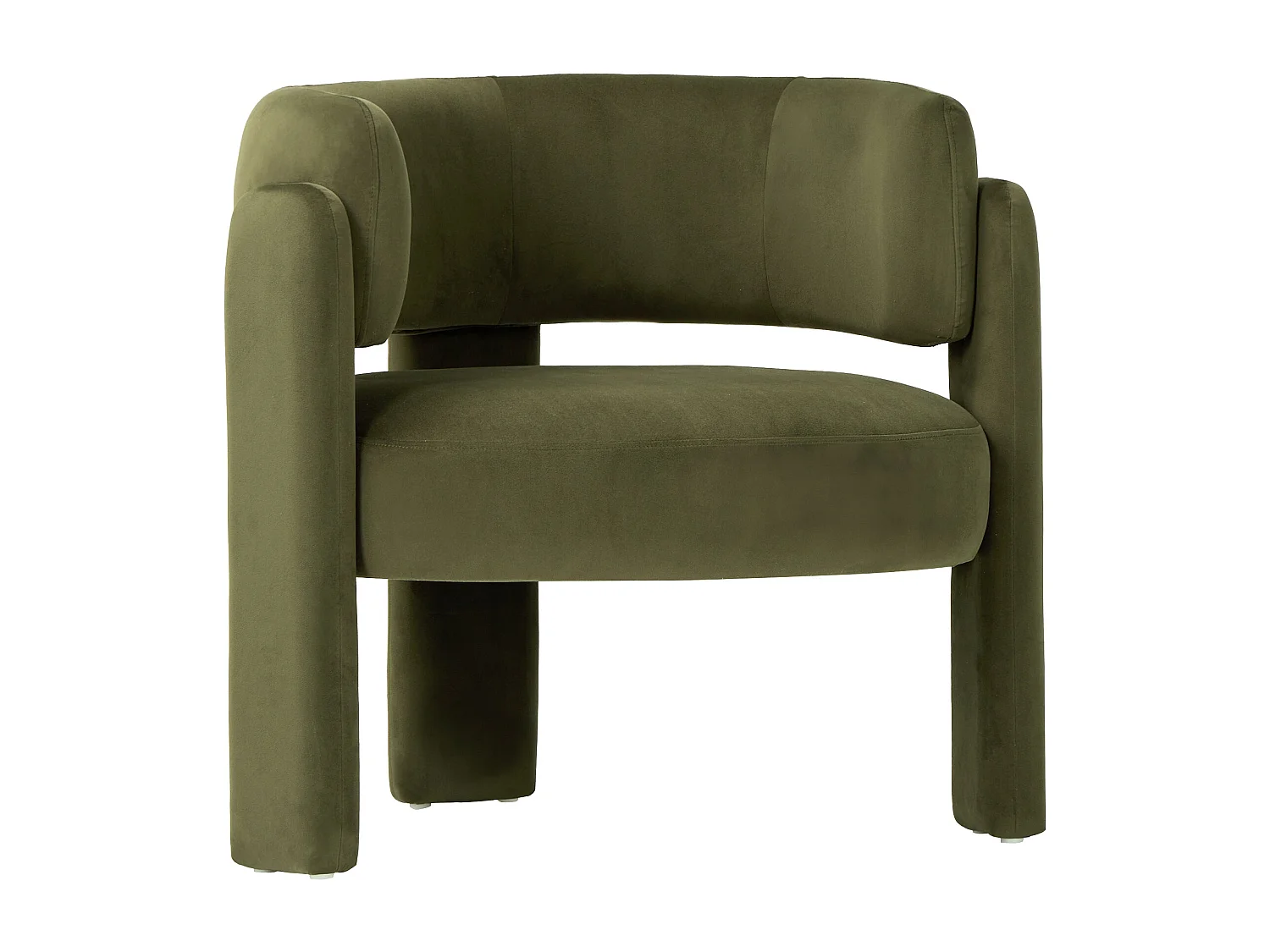 Fauteuil baril moderne en bois solide, mousse haute densité, tissu hypoallergénique – Vert