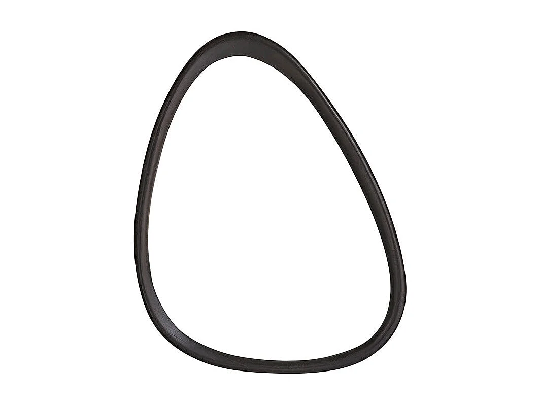 Espejo orgánico de madera de mindi negro 75x60 cm