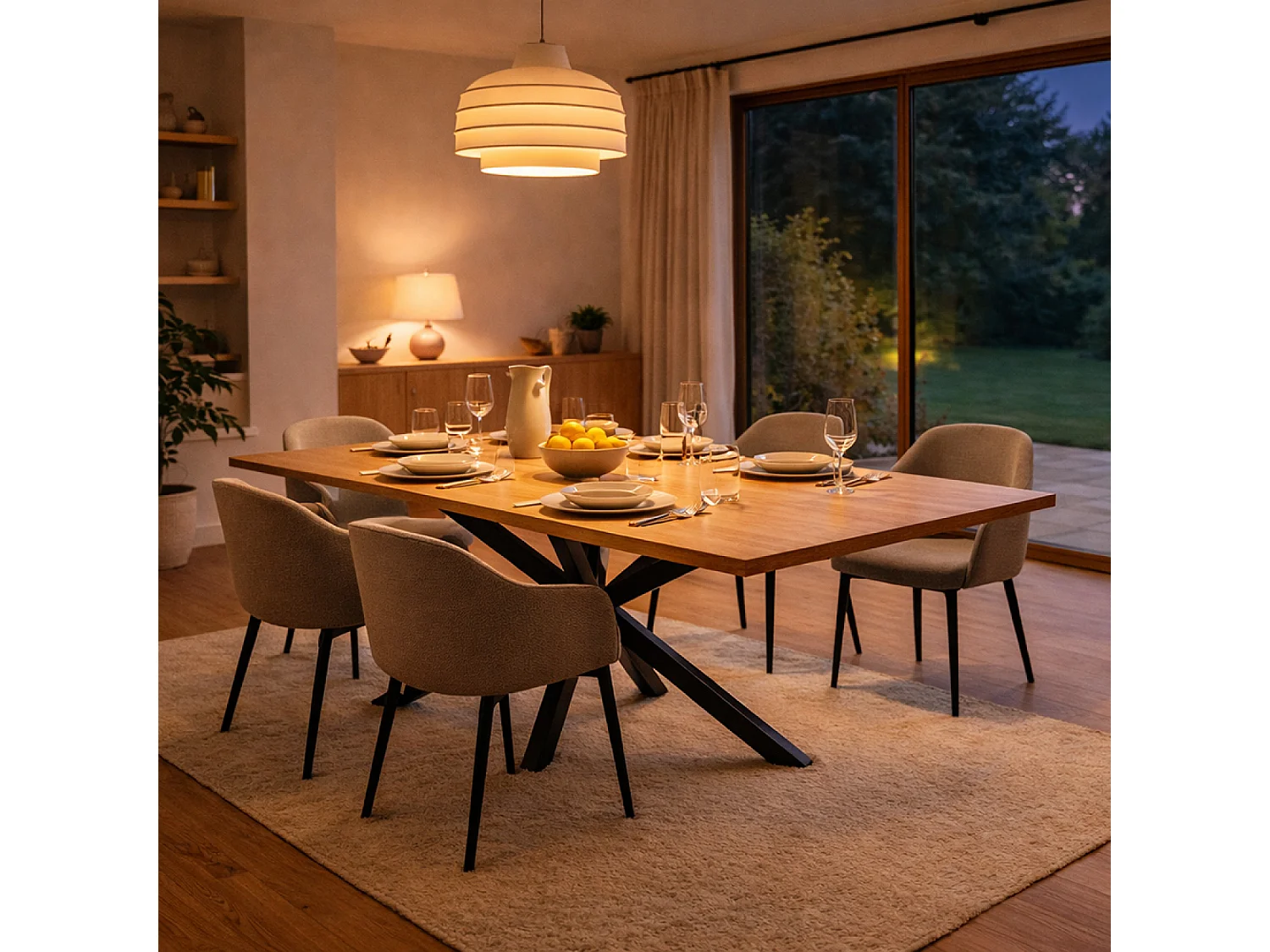 Table extensible 8-10 personnes effet bois 235cm BRIA