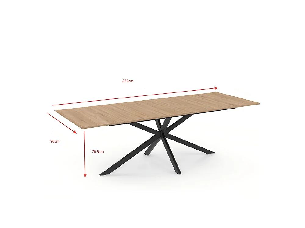 Table extensible 8-10 personnes effet bois 235cm BRIA