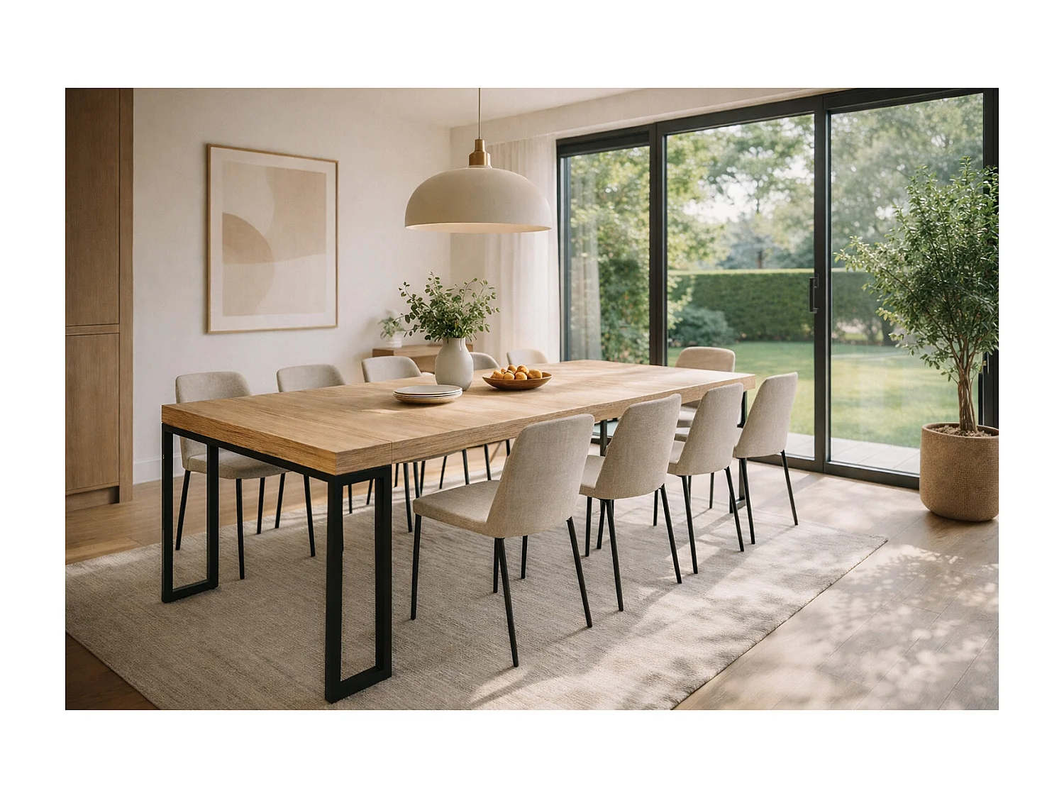 Table console extensible 8-10 personnes effet bois 235cm VELLA