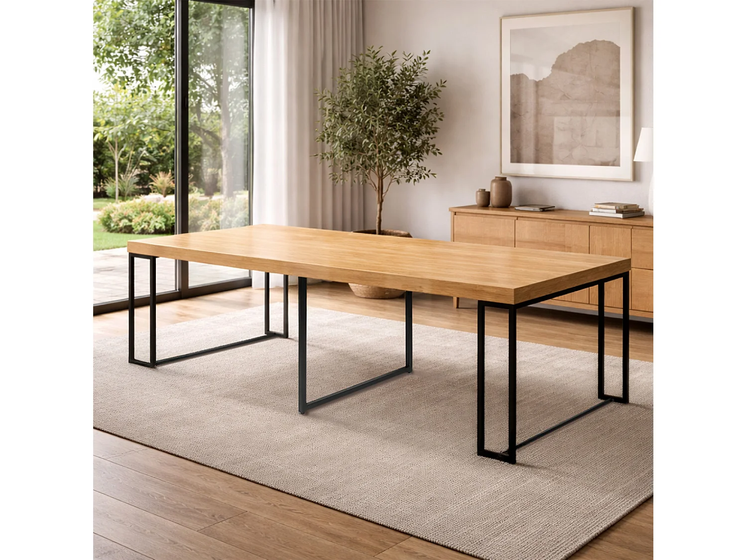 Table extensible 10-12 personnes effet bois 300cm KAMA