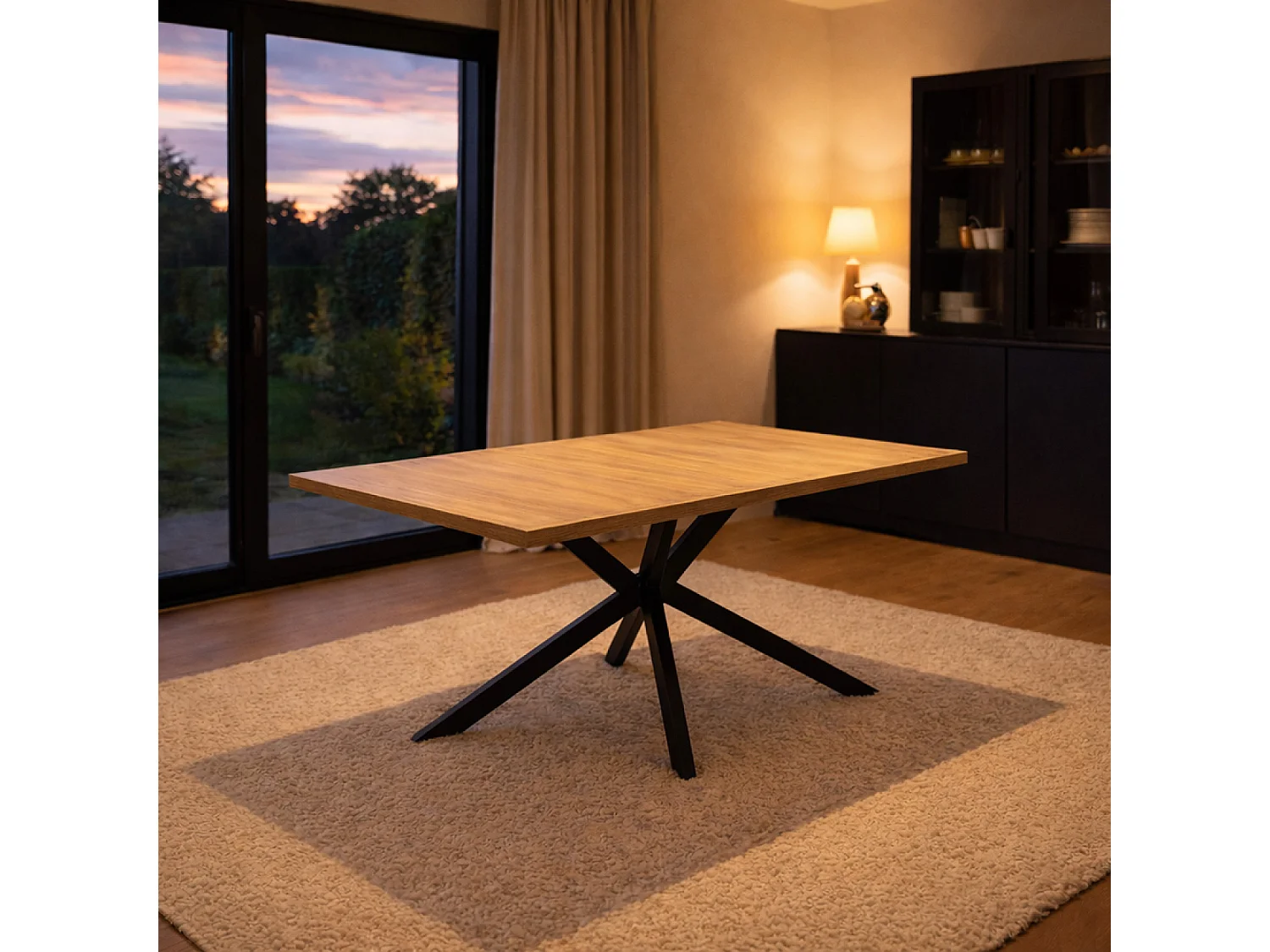 Table extensible 8 personnes effet bois 200cm HINGA