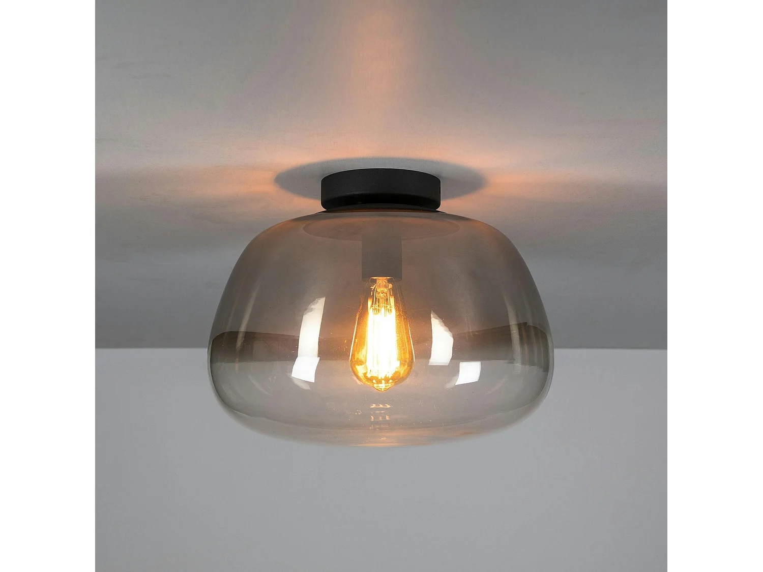 Plafonnier en verre fumé style organique NIAGARA