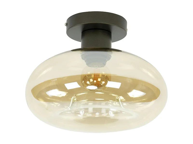 Plafonnier vintage anneau en verre ambré NIAGARA