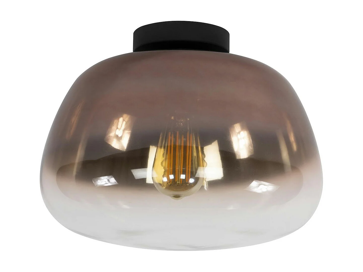 Plafonnier en verre cuivré style organique NIAGARA