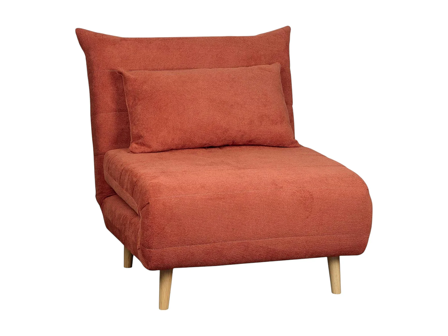 Fauteuil convertible 1 place rouille - coussin inclus PALAU