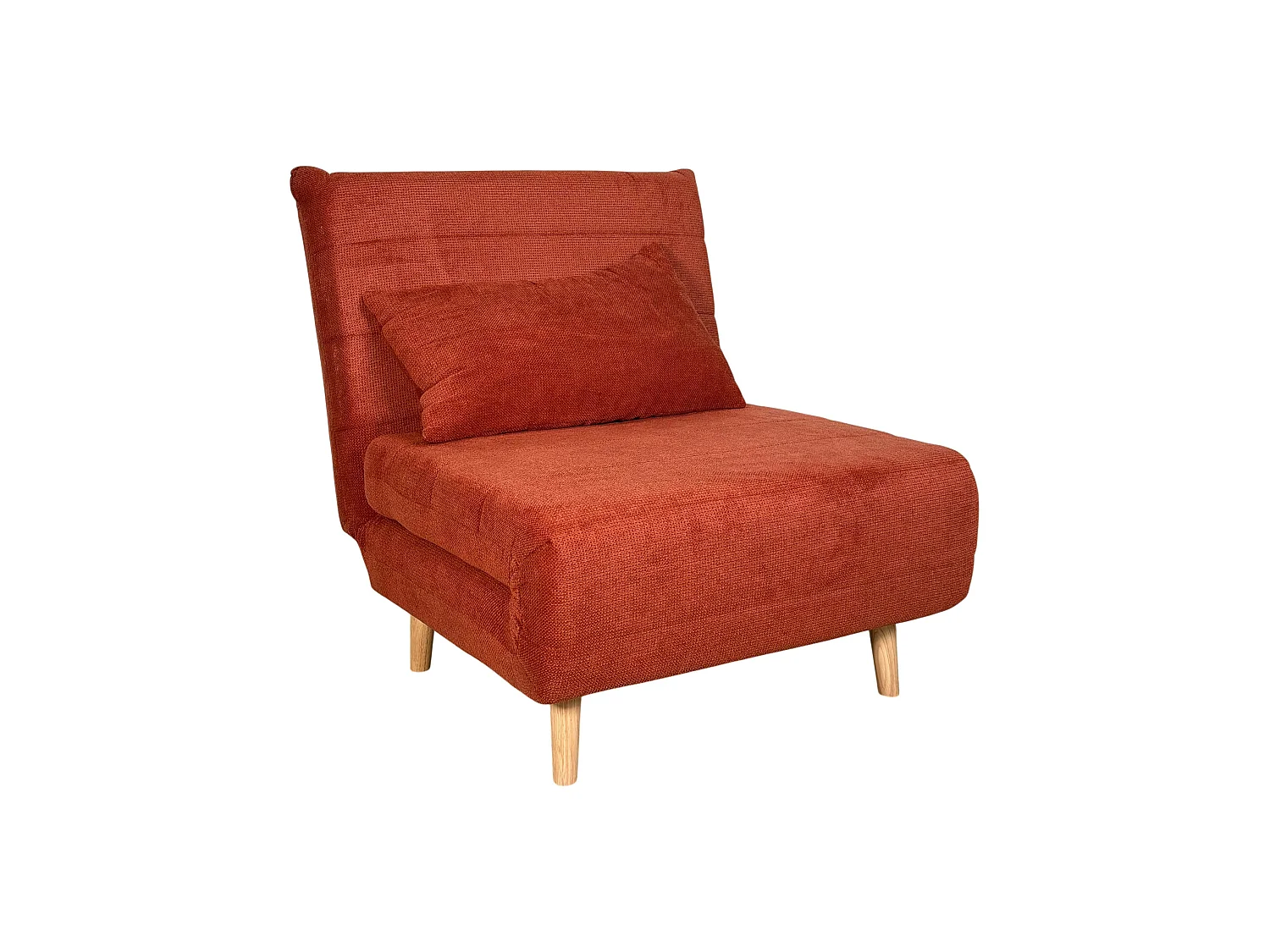 Fauteuil convertible 1 place rouille - coussin inclus PALAU