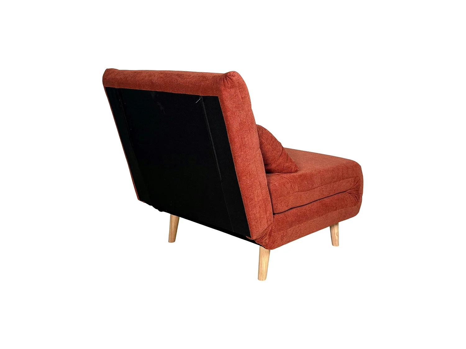 Fauteuil convertible 1 place rouille - coussin inclus PALAU