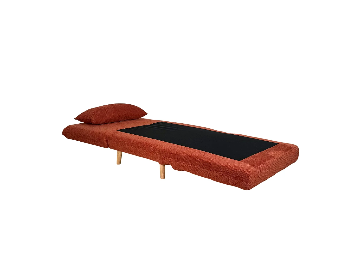 Fauteuil convertible 1 place rouille - coussin inclus PALAU