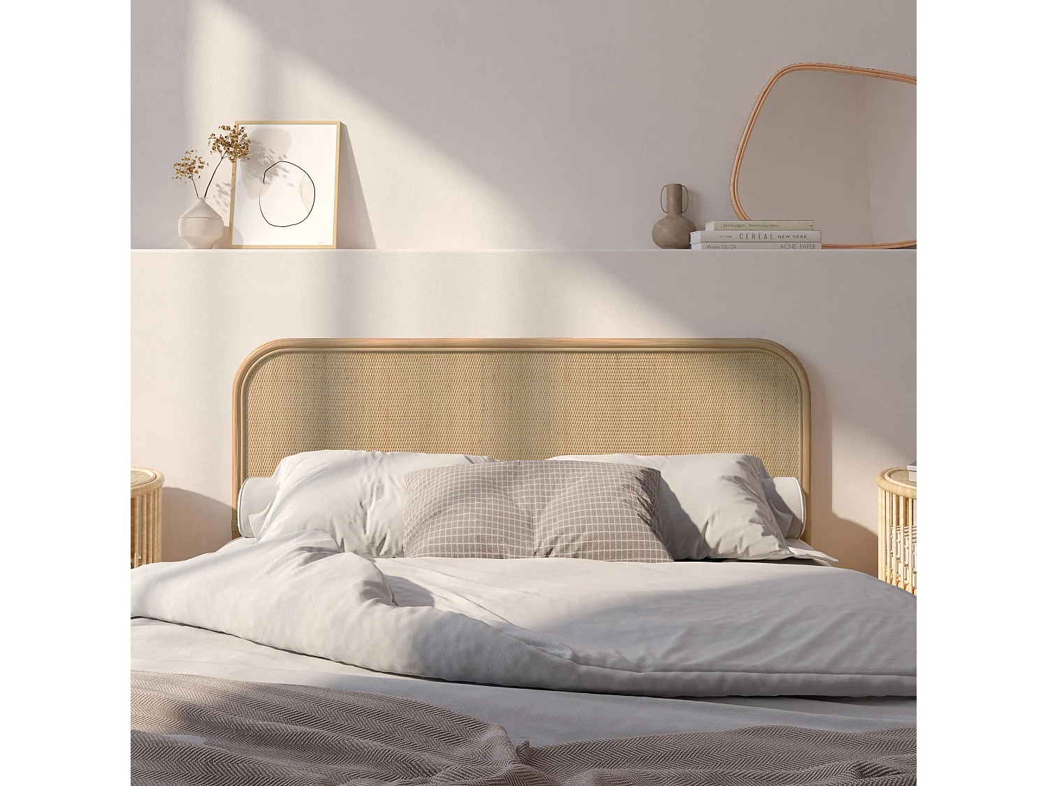 Tête de lit 160 cm en rotin naturel - Grace
