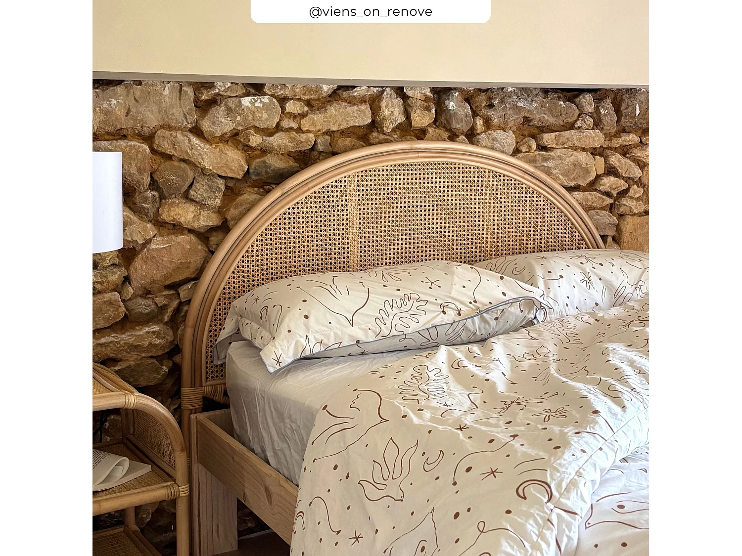 Tête de lit 140 cm en rotin et cannage - Néora