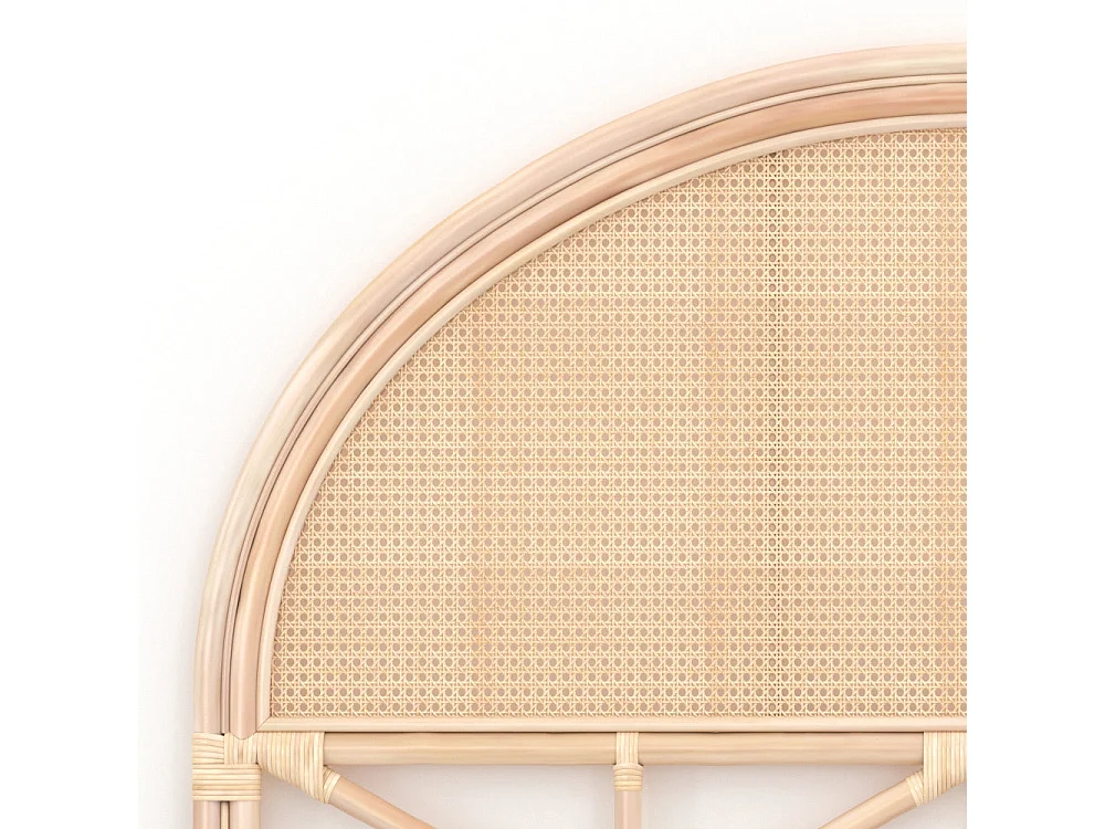 Testiera del letto 140 cm in rattan e canneggiato - Néora
