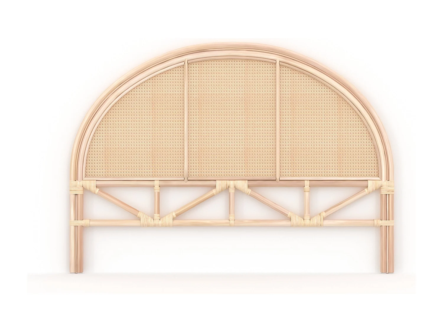 Testiera del letto 140 cm in rattan e canneggiato - Néora