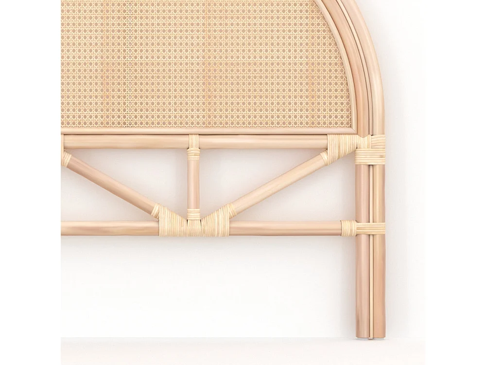 Testiera del letto 140 cm in rattan e canneggiato - Néora