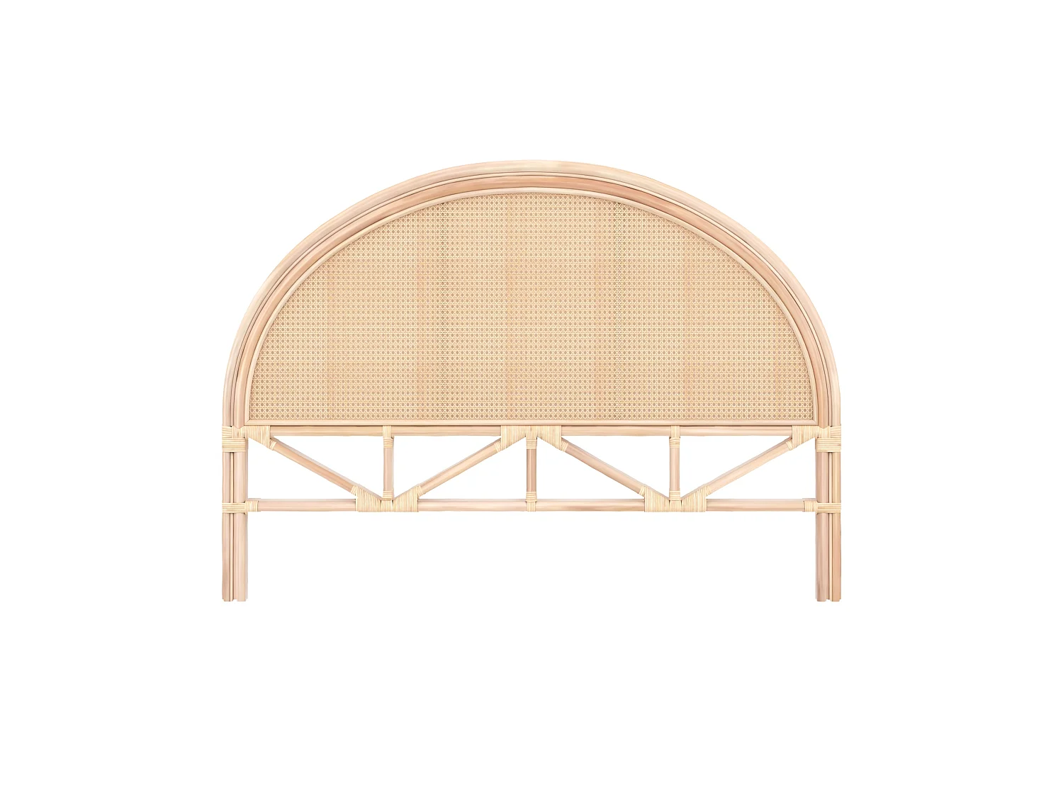 Testiera del letto 140 cm in rattan e canneggiato - Néora