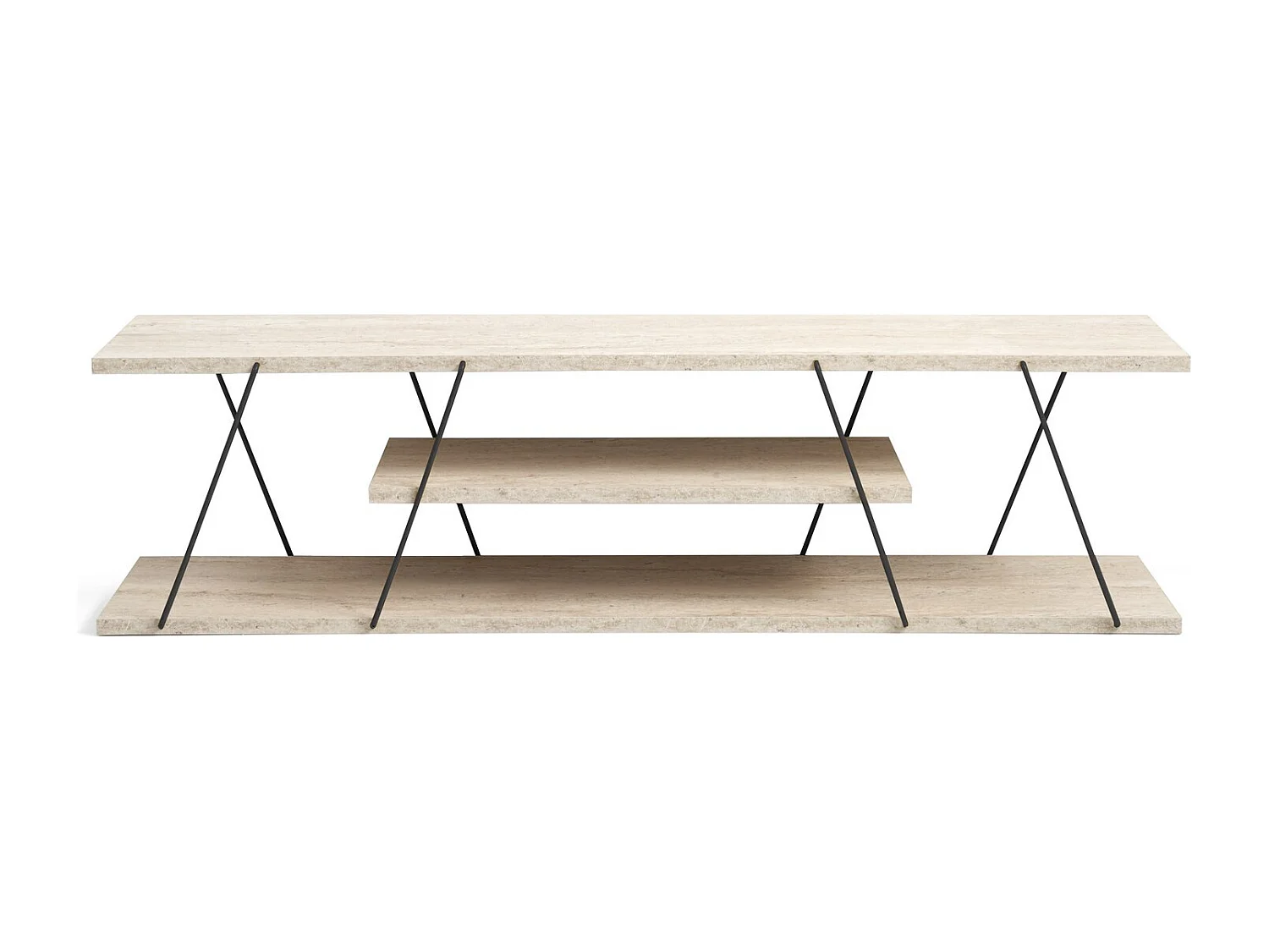 Meuble TV en bois "Canaz" - 120 x 30 x 33 cm - Beige