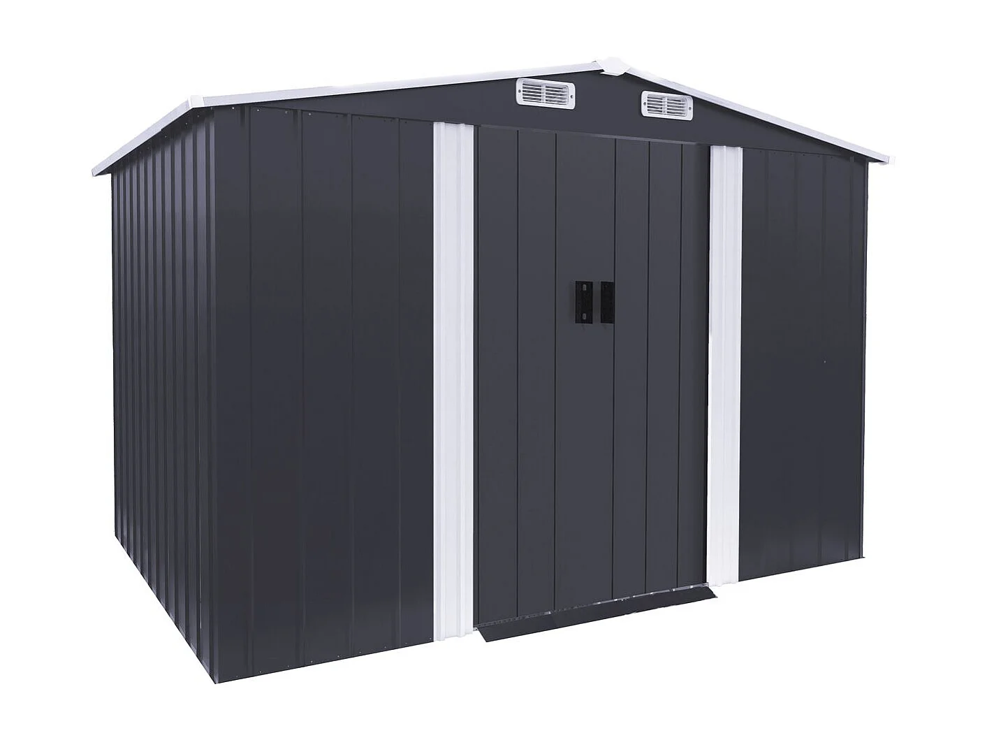 Abri de jardin métal "Boston" - 5,29 m² (4,76 m2 au sol)- Gris