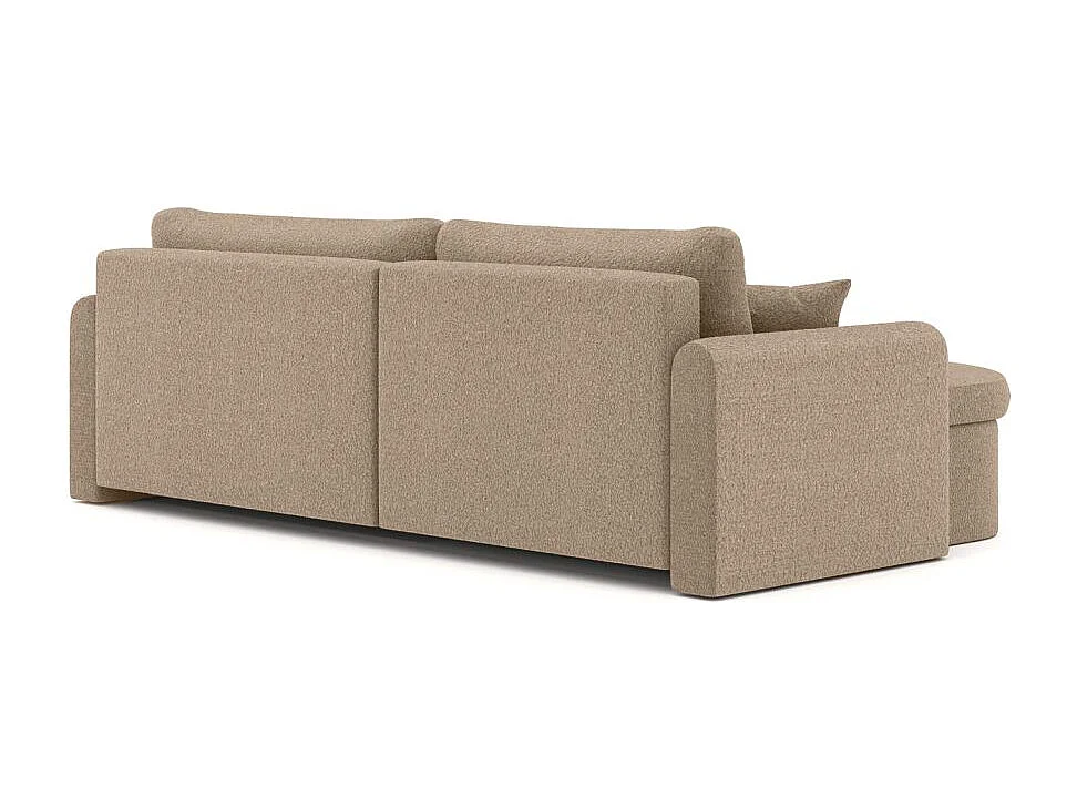 Canapé d'angle reversible convertible 4 places VERA en tissu bouclette - Taupe