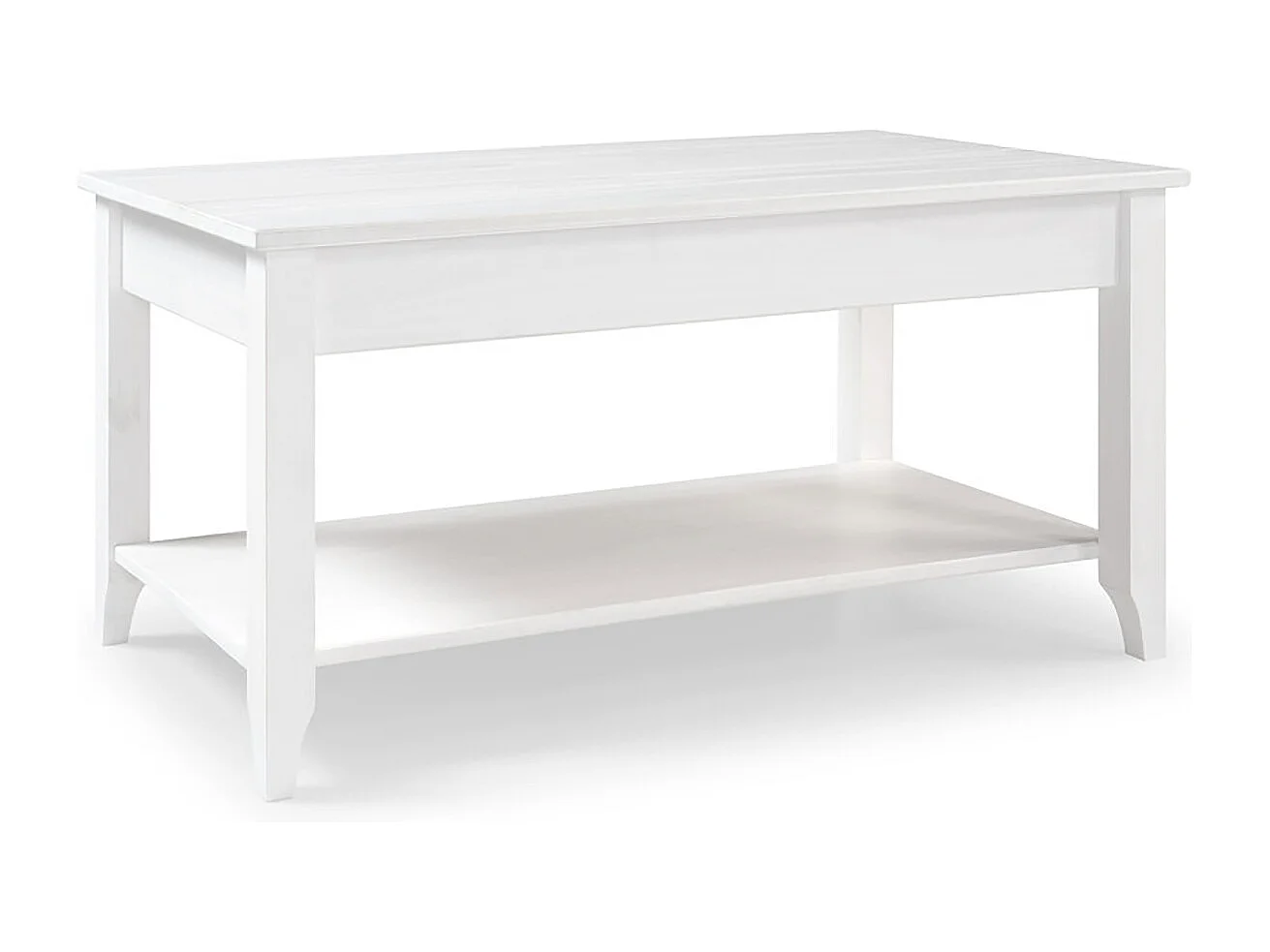 Table basse Table salon avec pieds coloris Blanc - Longueur 90 x Hauteur 45 x Profondeur 45 cm